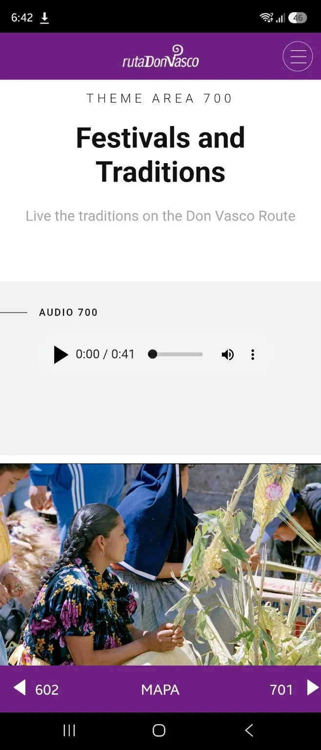 Reproductor de audio de Ruta Don Vasco